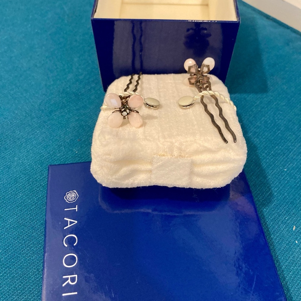 Tacori Pink and Silver Floral Hair Pins